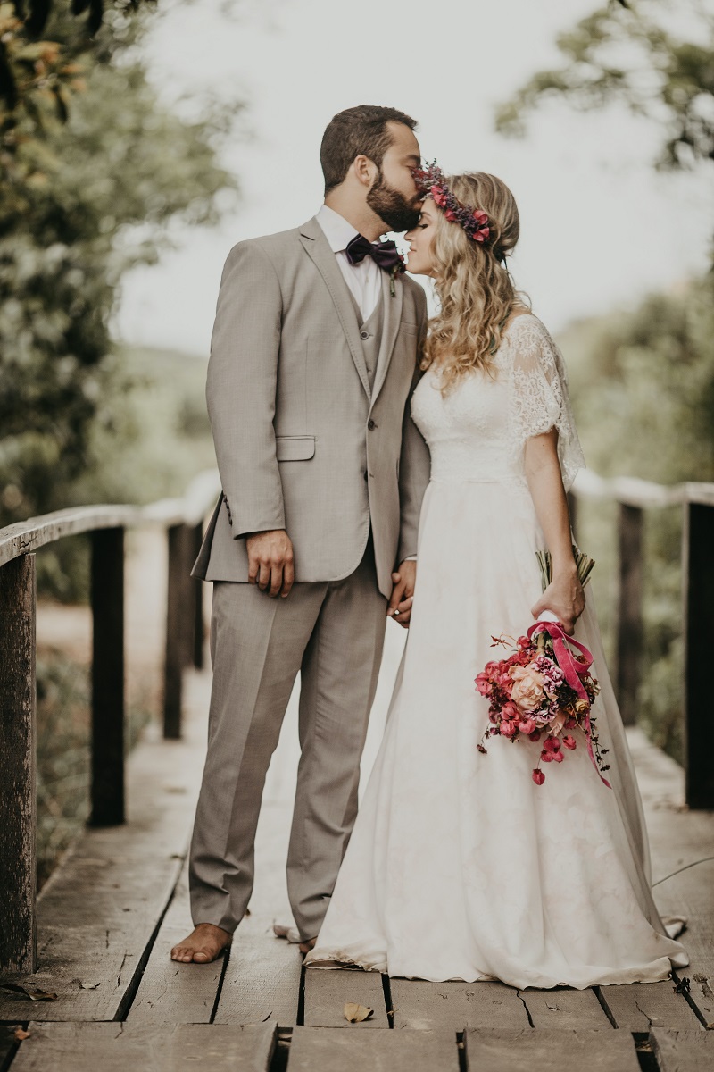 Bruidsboeket met lathyrus bloemen